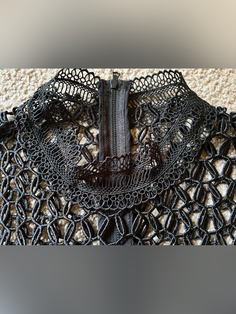 Bardot Fiona Mesh Lace Trumpet Midi Dress Black Size 12 XL 51820DB - Picture 10 of 15